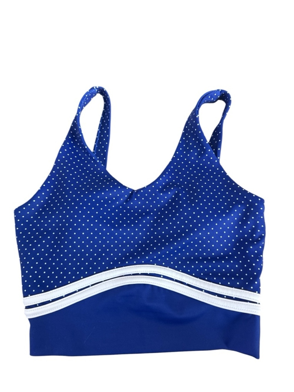 Wilo Activewear Sports Bra Polka Contour Surf Sleeveless Padded Blue